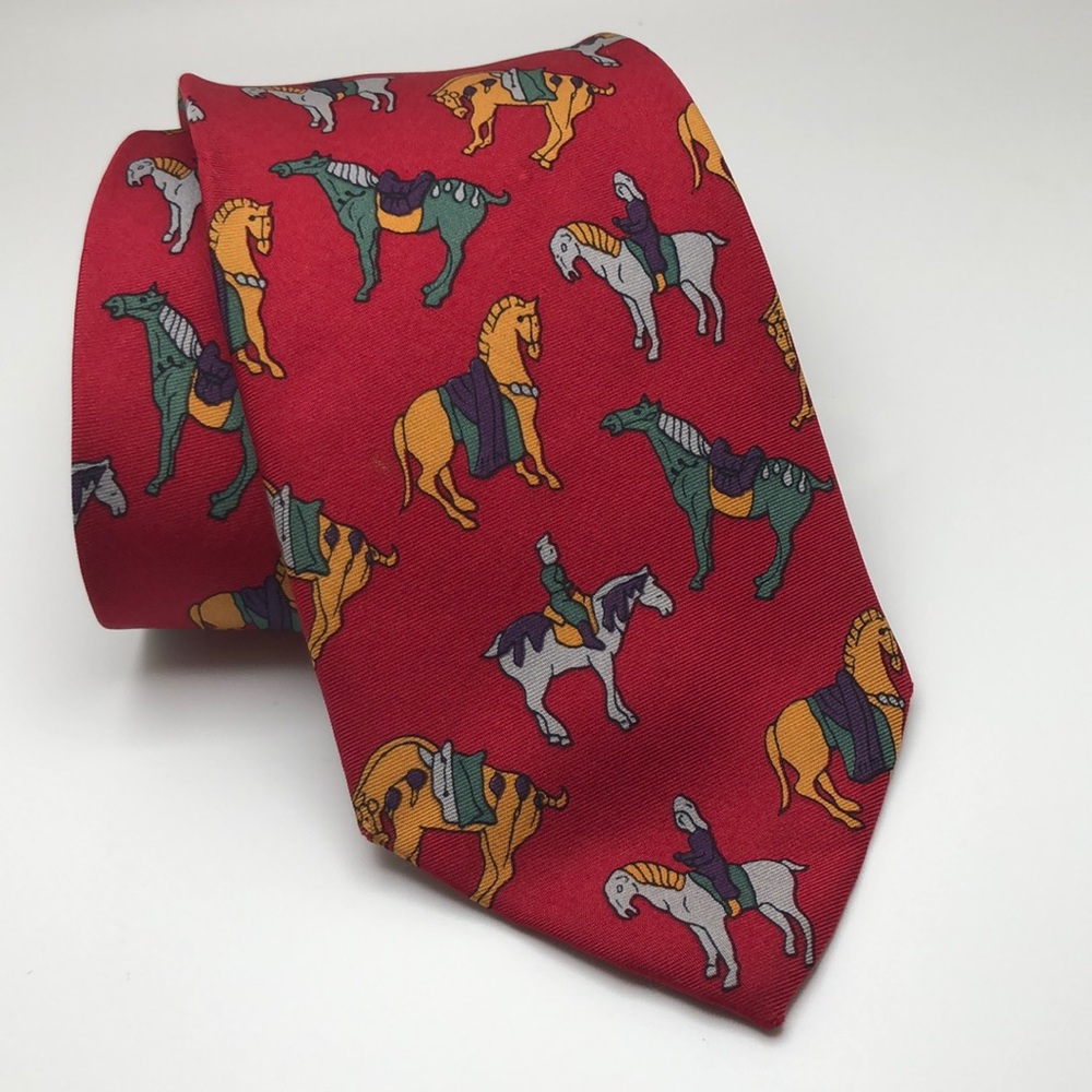 MFA Boston Equestrian theme Silk Tie VTG